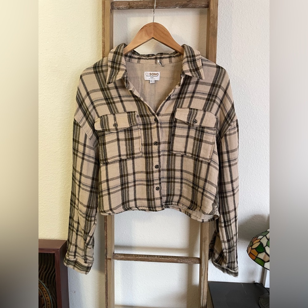 🍁Plaid Fall Crop Top
